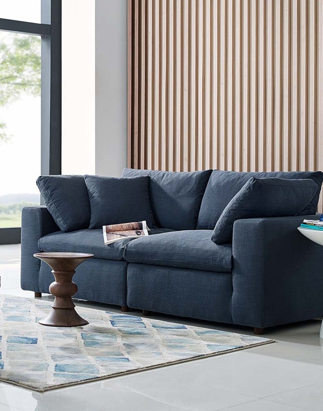 Luna Velvet Sofa - Detail View